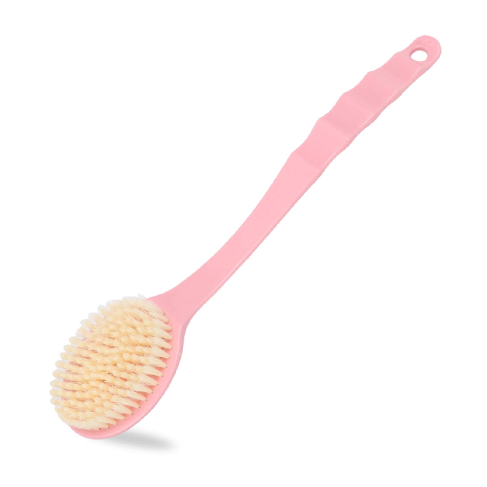 HMTE Cepillos de baño - Cepillo de Mango Largo Baño de Espalda Ducha Esponja Depurador Exfoliante Exfoliante Piel Lavado de Espalda Juego de Masaje Accesorios Productos (Color : Beige) (Rosado)