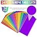 24 Pack Assorted Color Rectangle Plastic Tablecloth Disposable Rainbow Tablecloth Colorful Rectangle Table Covers for Birthday Wedding Fiesta Picnic Home Party Decorations, 54 x 108 Inch,6 Color