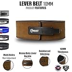 Beast Power Gear Weight Lifting Belt Lever Buckle 10MM 13MM Thick & 4 Inches Free Strap Weightlifting, Powerlifting, Deadlifts, Squats Men Women - Image 3