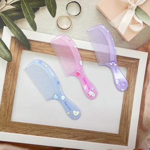 Peine mini set 2 piezas rosa portátil antiestático miniatura 4