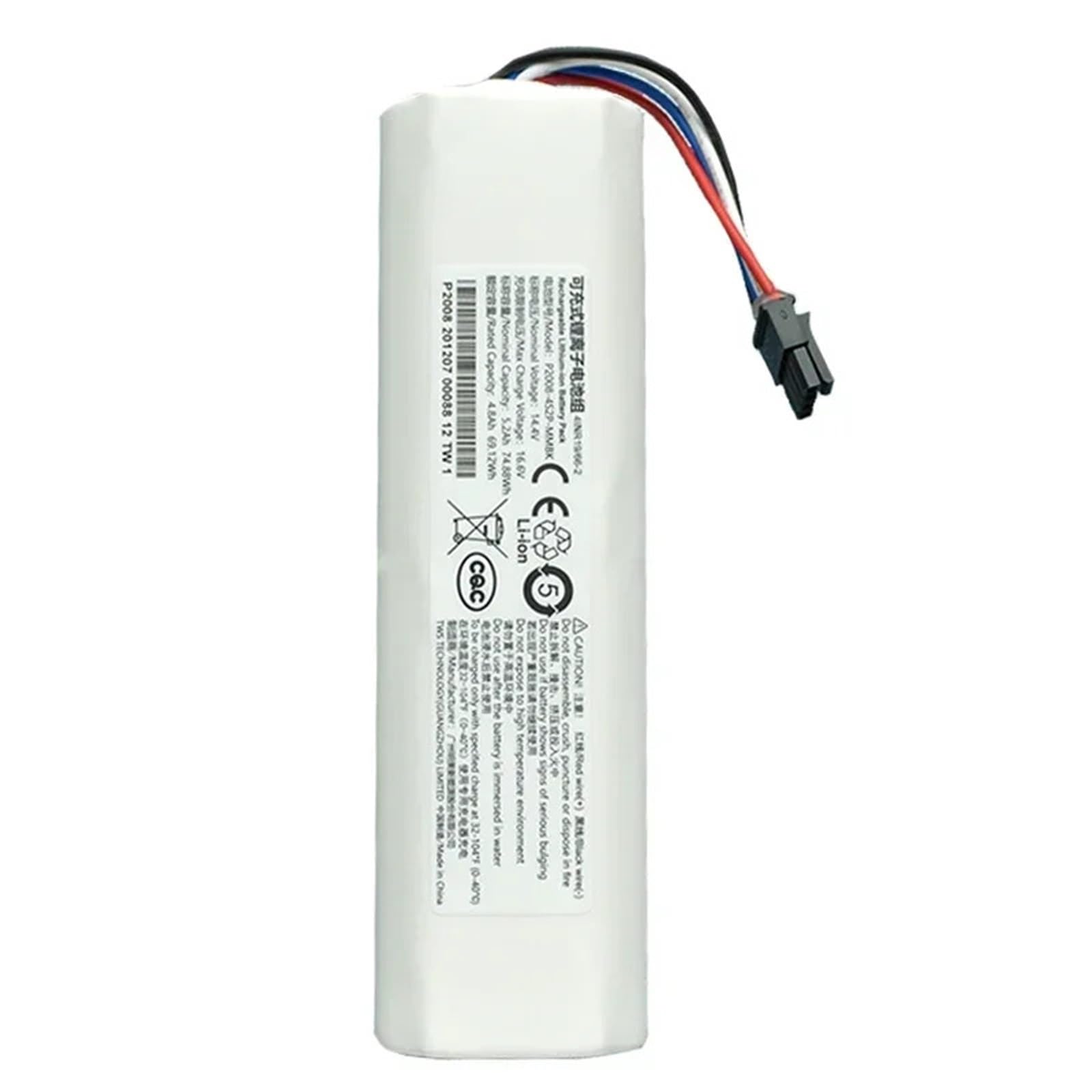 Jkdnd One Color Compatible With Dreame Robot Vacuum Cleaner 14.4V 5200Mah Replacement Battery For D9/D10 Plus/L10 Pro Plus/D10/L10s/Rls5-Bl0/F9/Z10 Pro/Rl55l/D9 Pro/D9 Max/Model P2008-4S2p-Mmbk