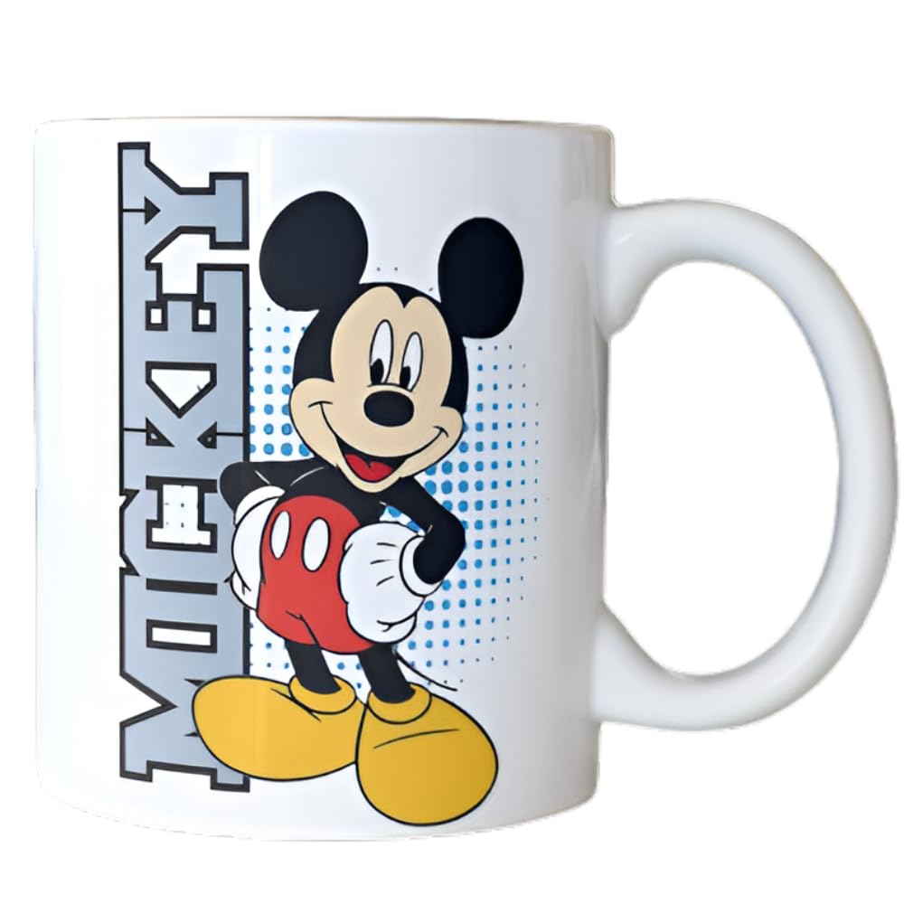 Cheryvan Mickey Mouse Printed Mug, Personalized Mickey Theme Coffee Mug for Kids Sons Daughters Girls Birthday, 350ml Ceramic Mug, Unique Gift for Disney Fans