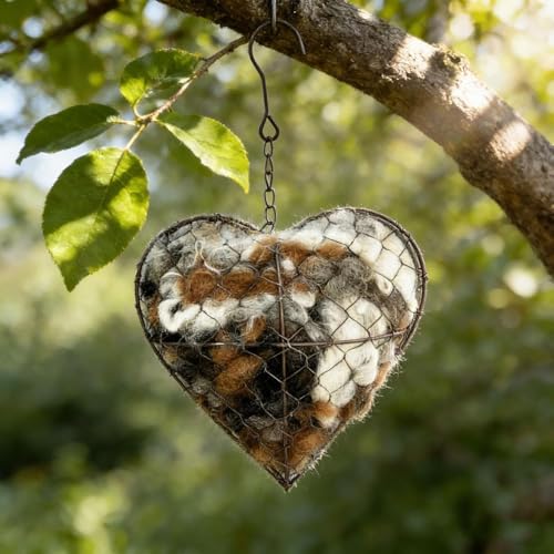 image for Generic Handmade Alpaca Fiber Bird Nesting Heart, Birds Nests Material