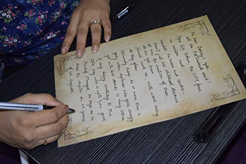 Image of alterEgo (Pack of 15) - A4 Letter Stationery Paper, Printed for Writing Poems, Letters and Lyrics (Papyrus) (with Complimentary Kraft Envelopes)