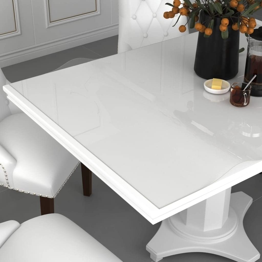 Protector de mesa transparente de PVC, 200 x 100 cm, grosor de 1,6 mm, para comedor, oficina, cocina, jardín, para proteger la mesa y las patas de los muebles de arañazos