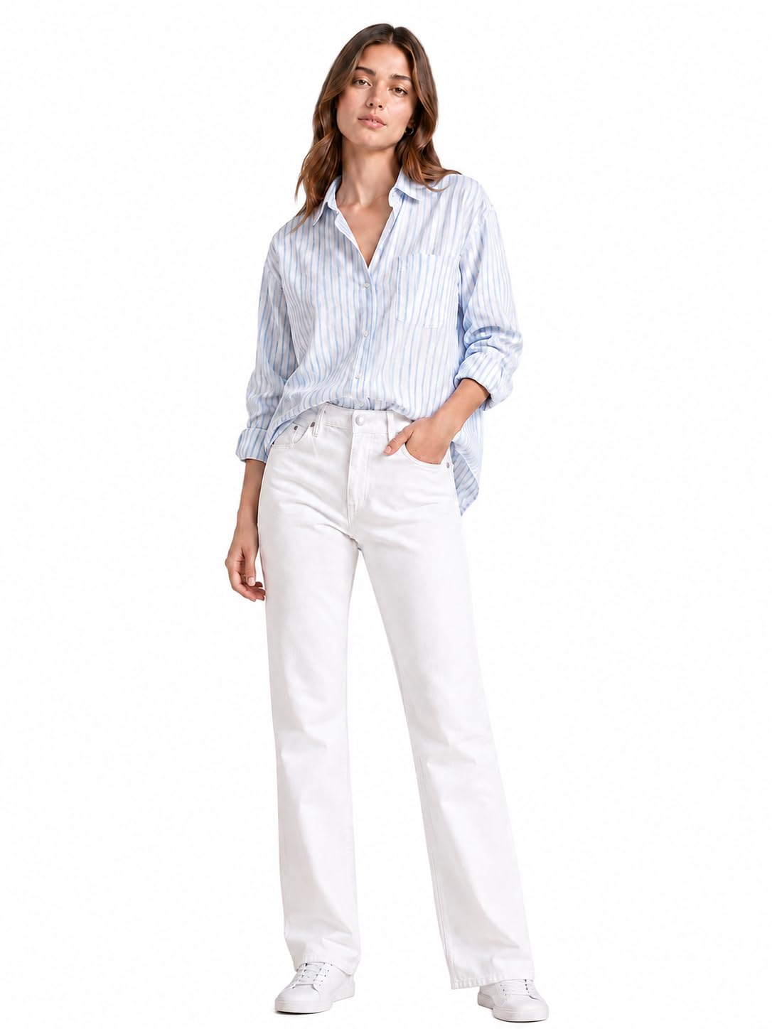 double knot Straight Fit Jeans | Mid-Rise Stretch Colored Denim-picture-52