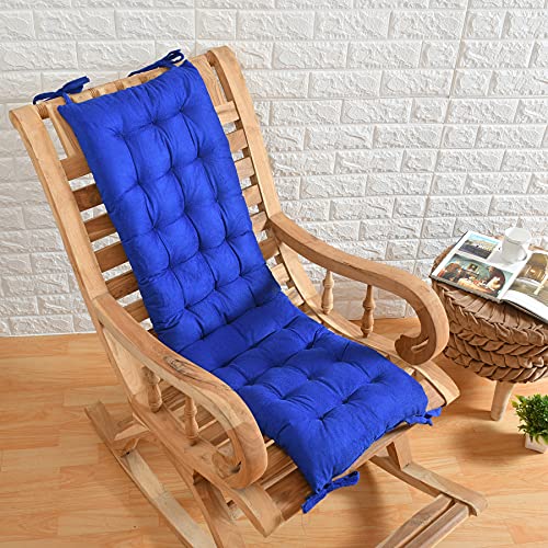 Image of Long Chair Pad Cushion for Rocking Chairs and Back & Seat Cushion for Multipurpose Use (Blue, 1)