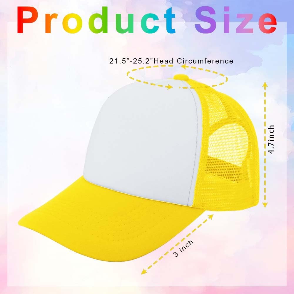 ZH 12 Pcs Sublimation Trucker Hats Blank Mesh Baseball Cap Polyester Bulk Mesh Trucker Hat for Men and Women - Image 2