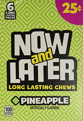 Now And Later Pineapple Flavored Candy Twenty Four 6-Piece .93 Oz Bars #TOP1