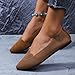 Women's Pointed Toe Suede Shoe Super Soft Bottom No Tired Feet Flat Shoes Fashion Casual Solid Temperament Flats（Brown,8.5