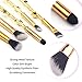 Rose Eye Makeup Brush Set - 5pcs Wand Makeup Brushes with Soft Synthetic Fiber and Metallic Handle for Eyebrow, Eyeshadow, Foundation, Blending and Lips, Great Gift for Sister Girlfriend, Gold