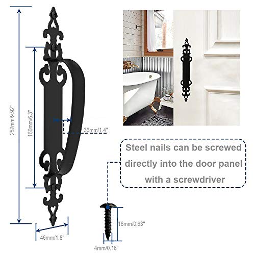Ccjh Steel Sliding Barn Door Pull Handles Gate Handles Frosted Black Braided Style #TOP3