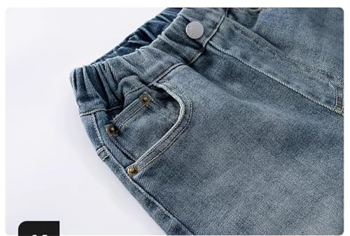 Boys Baggy Jeans Straight Wide Leg Cargo Jeans Casual Elastic Waist Loose Fit Denim Pants Y2k Streetwear with Pockets4