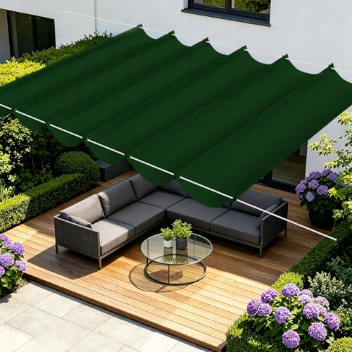 Voile d'ombrage rectangulaire haut de gamme vert et sable