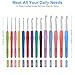 Crochet Hooks 14 Sizes Crochet Hook Set, 53 Pack Yarn Crochet Kit for Beginners, Knitting Needles with Ergonomic Handles for Arthritic Hands, Crochet Needle Kit with Blue Case for Crocheters