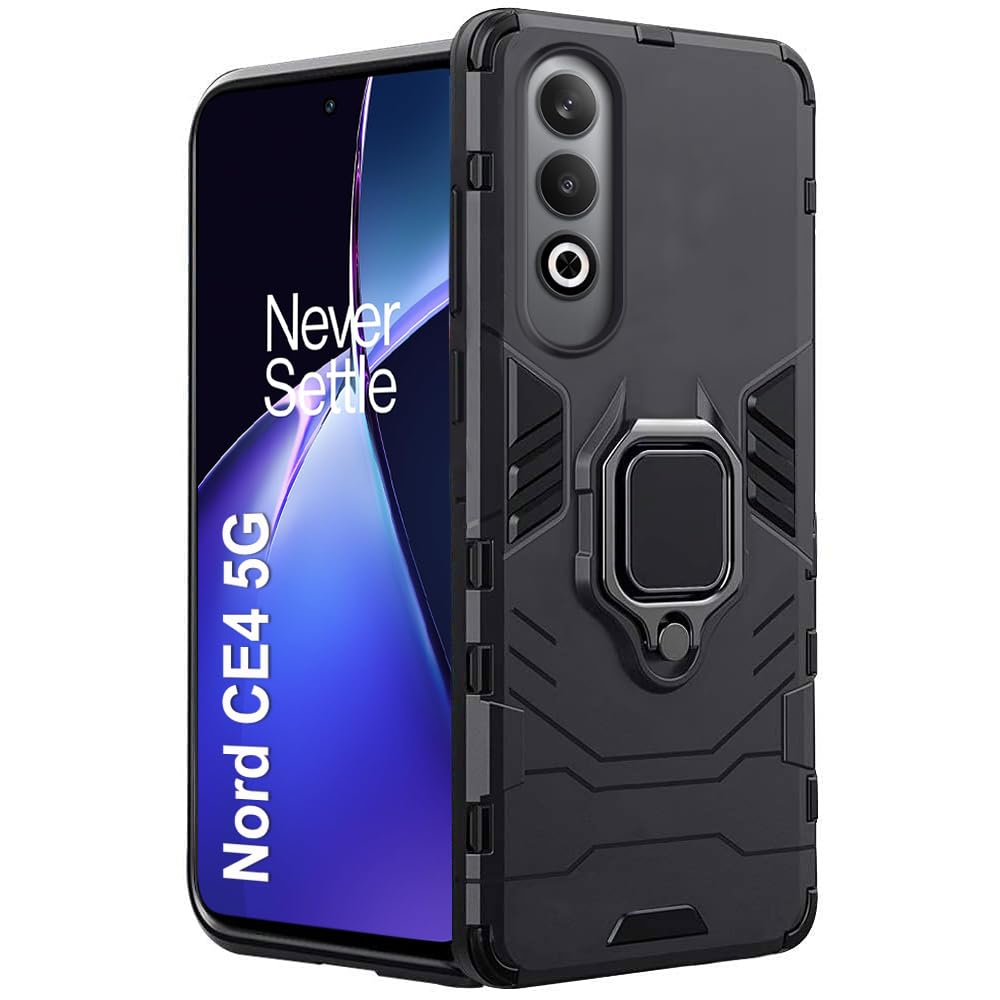 TheGiftKart Tough Armor Bumper Back Case Cover for OnePlus Nord CE 4 5G | Ring Holder & Kickstand in-Built | 360 Degree Protection Back Case Cover for OnePlus Nord CE4 5G (PC & TPU, Black) (B0D1KWMV2H) Amazon Price History, Amazon Price Tracker