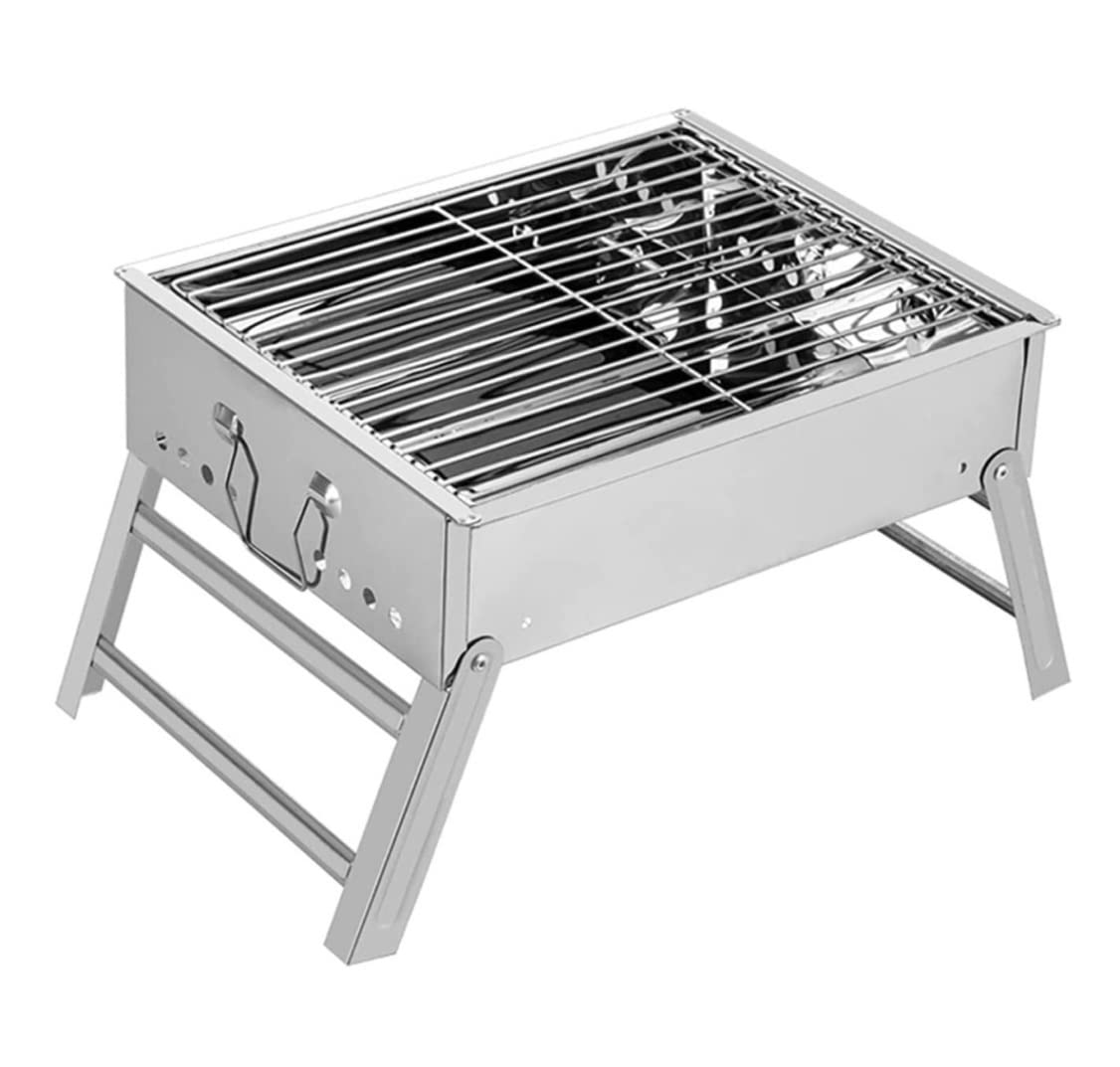Przenośny grill na węgiel drzewny, składany grill na zewnątrz, na kemping, piknik i gotowanie na podwórku, kompaktowy, łatwy do przenoszenia, nieprzywierająca konstrukcja
