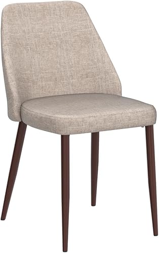 Miniatura 4 de Christopher Knight Home Marlee Mid-Century - Sillas de comedor de tela con patas de madera de nogal oscuro, juego de 2 piezas, trigo