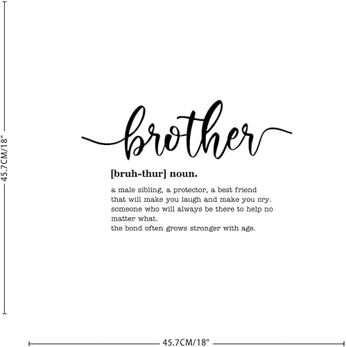 Miniatura 3 de Brother Noun Definition - Mural de pared con definición vintage, para puerta de fuente, calcomanías de pared de vinilo, citas para guardería, baño,