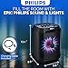Philips Party Speakers Bluetooth Wireless, Portable Bluetooth Party Speaker with Bass Boost, Lights, Mic Input – Karaoke Speaker for Home, Outdoors, & More