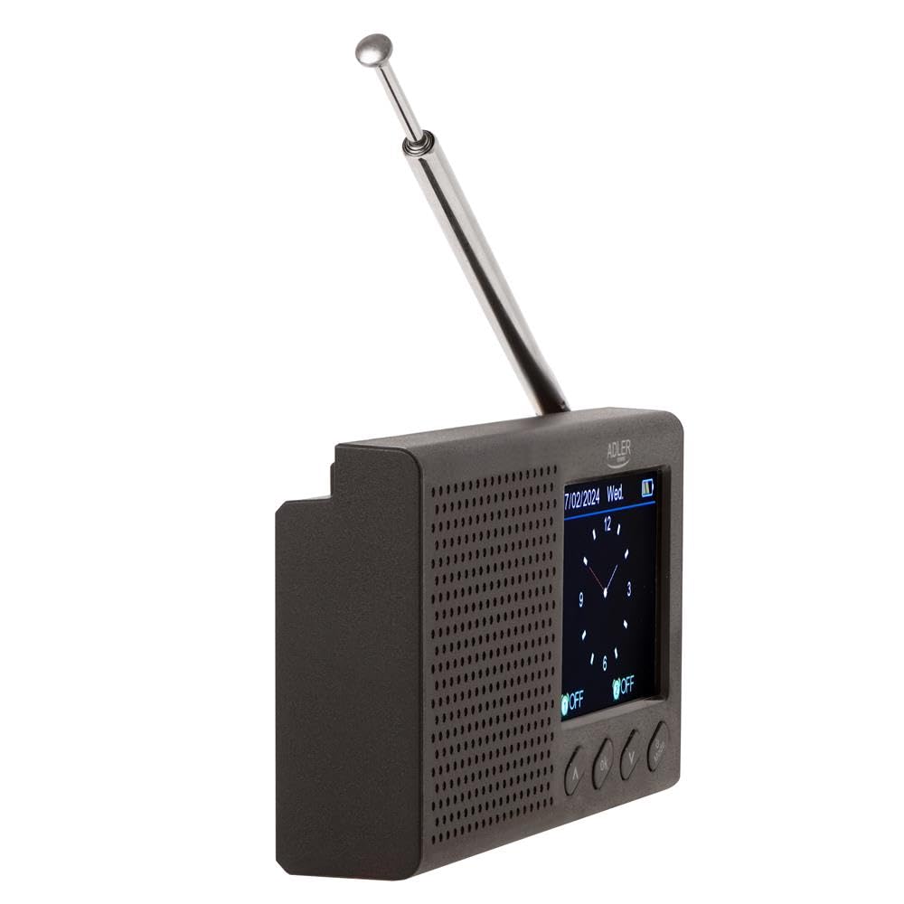 Adler AD 1198 UKW-Reiseradio FM 87,5 108 MHz RDS, bis zu 20 Sender, Bluetooth, mit LCD-Display, Analog Digital