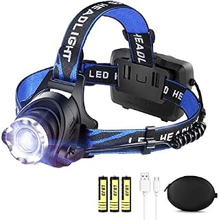 LED Rechargeable Headlamp Flashlight LBJD Super Bright Headlamps with 3 Rechargeable Batteries