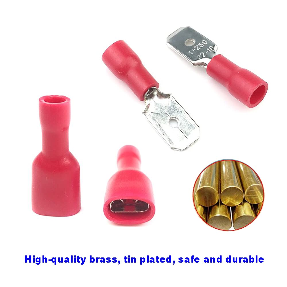 New Age America Heat Shrink Spade Connectors Kit - 260pcs AWG 22-10 UL Certified Wire Connectors
