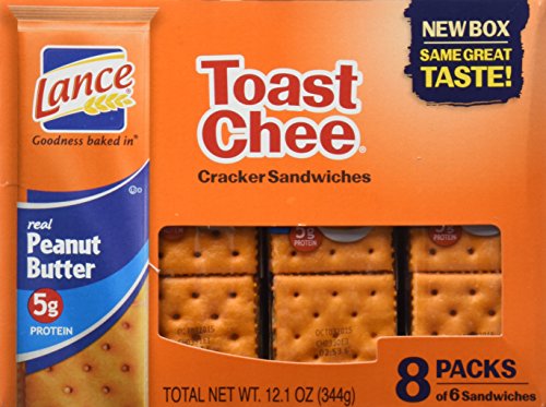 Lance Cracker Sandwiches On-The-Go Packs - Toast Chee with Peanut Butter - 1.5 oz - 8 Count
