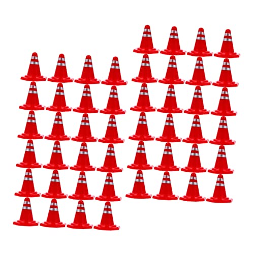 FUNOMOCYA 60pcs Simulation Road Cones Miniature Road Cones for Boys and Girls Plastic Park Scene Toys for Architecture and Training