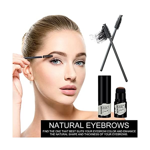 Eyebrow Stamp Stencil Kit, One Step Brow Stamp Shaping Kit, Eyebrow Definer, with 6 Reusable Eyebrow Stencils, Hairline Shadow Powder Stick