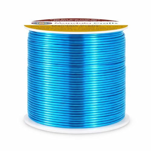 Image of Mandala Crafts 18 Gauge Vivid Sky Blue Anodized Aluminum Craft Wire, 100 FT | Colored, Flexible, Bendable, for Bonsai, Armature, Sculpting, Wire Wrapping, Jewelry Making, Weather & Tarnish Resistant