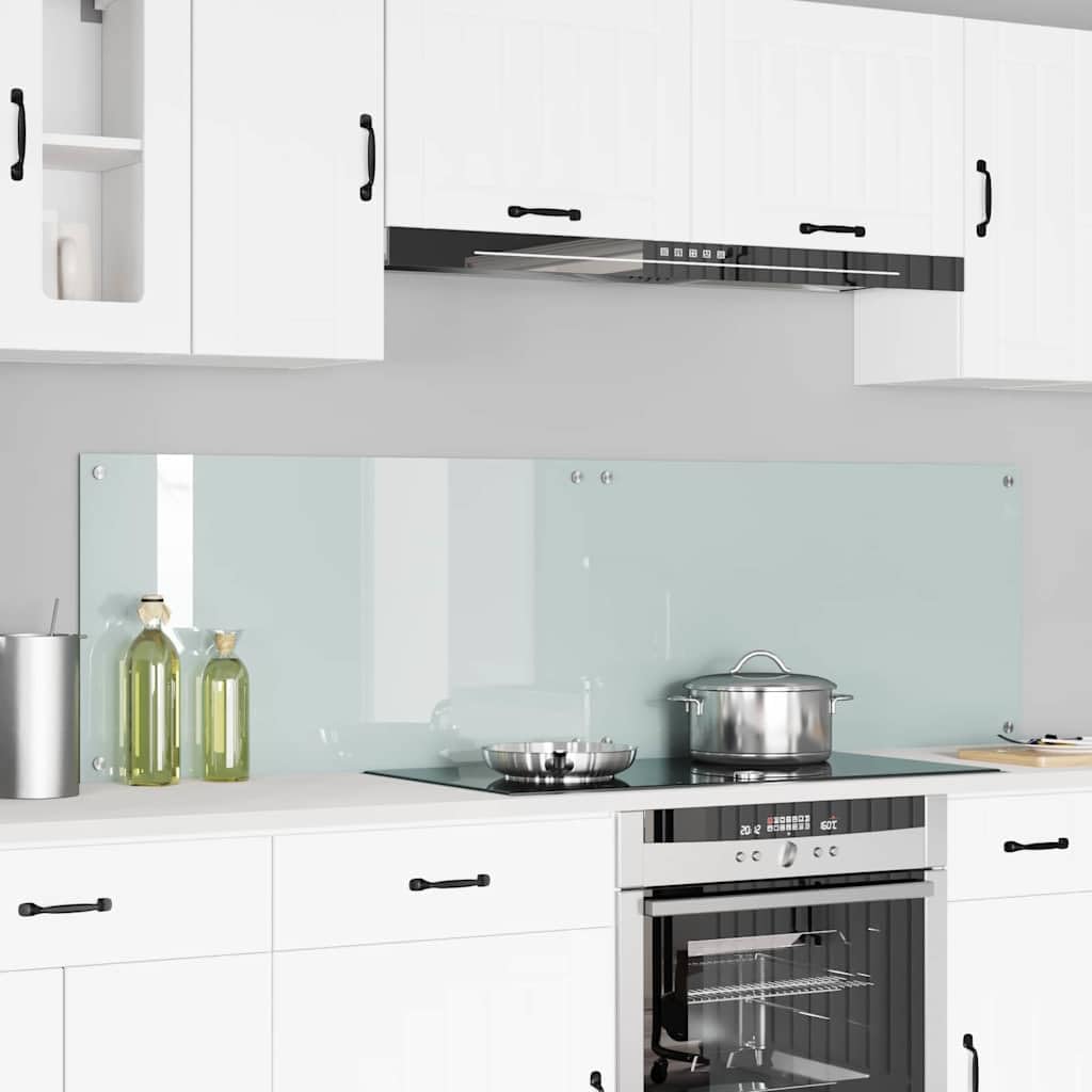 Solivagant Küchenrückwand 2 pcs Weiß 90 x 50 cm Gehärtetes Glas, Küche Esszimmer,Küchenhelfer -utensilien, 19.9 kg-3415525