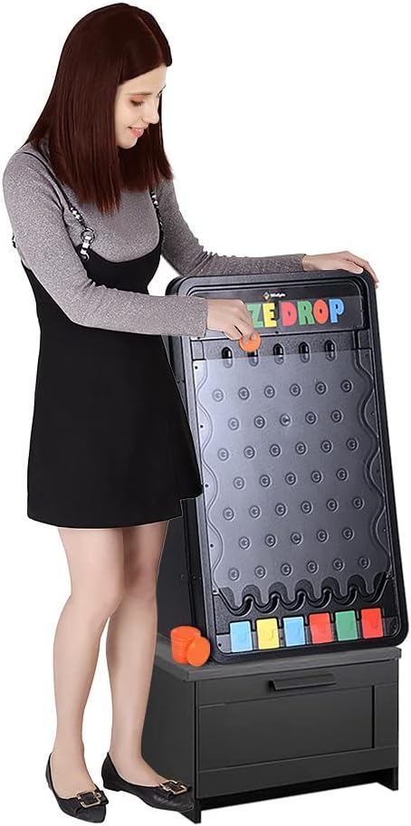ZeHuoGe 30" Prize Drop Boards Table-top Game with 10 Pucks 6 Slots Reusable Carnival Party Holiday Activity Develop Intellect US Delivery (30")