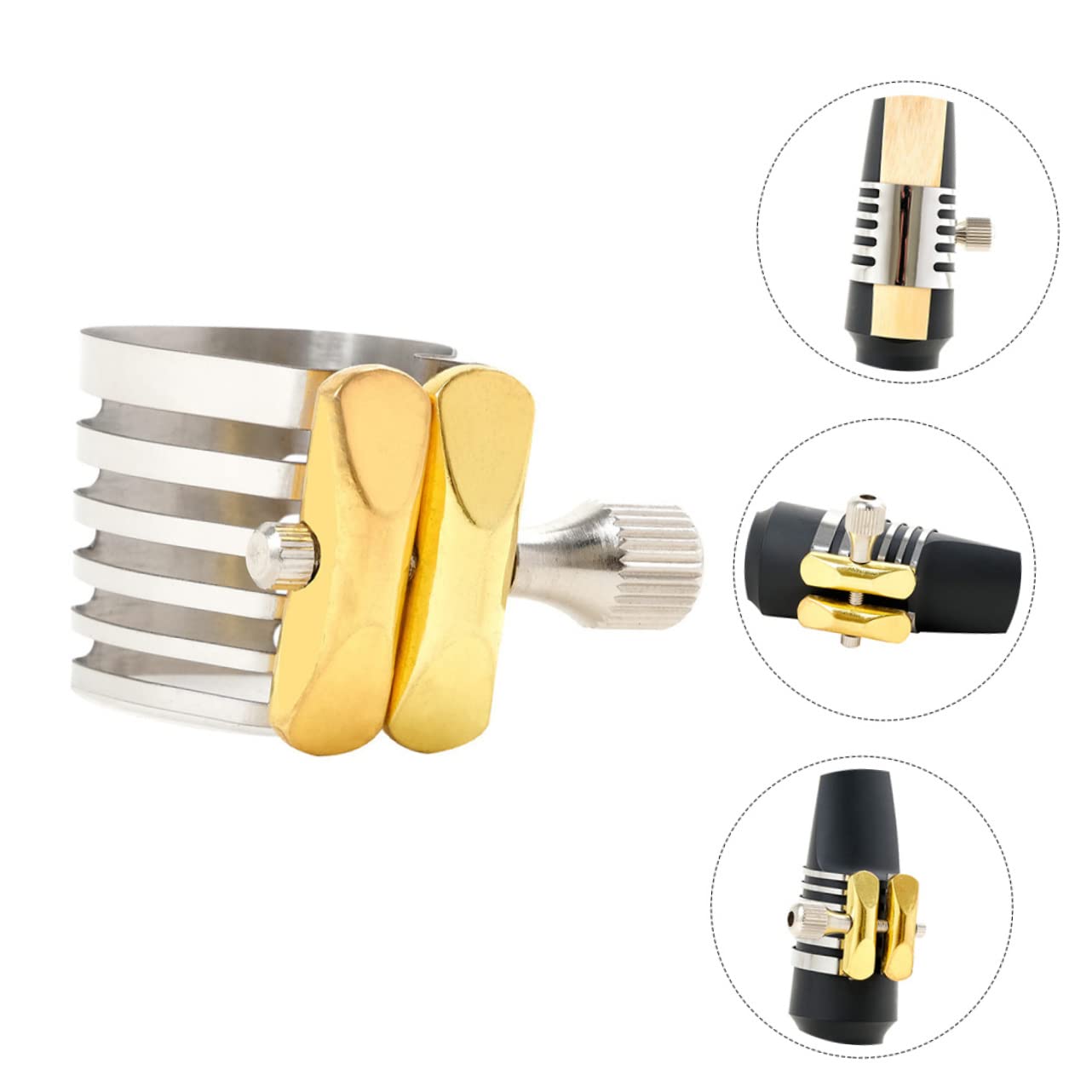 HEMOTON 2 Stück Saxophonklemme Langlebige Saxophon Clip Blatt Clip Ligatur Metallklemme Kopf Verstellbare Klemme
