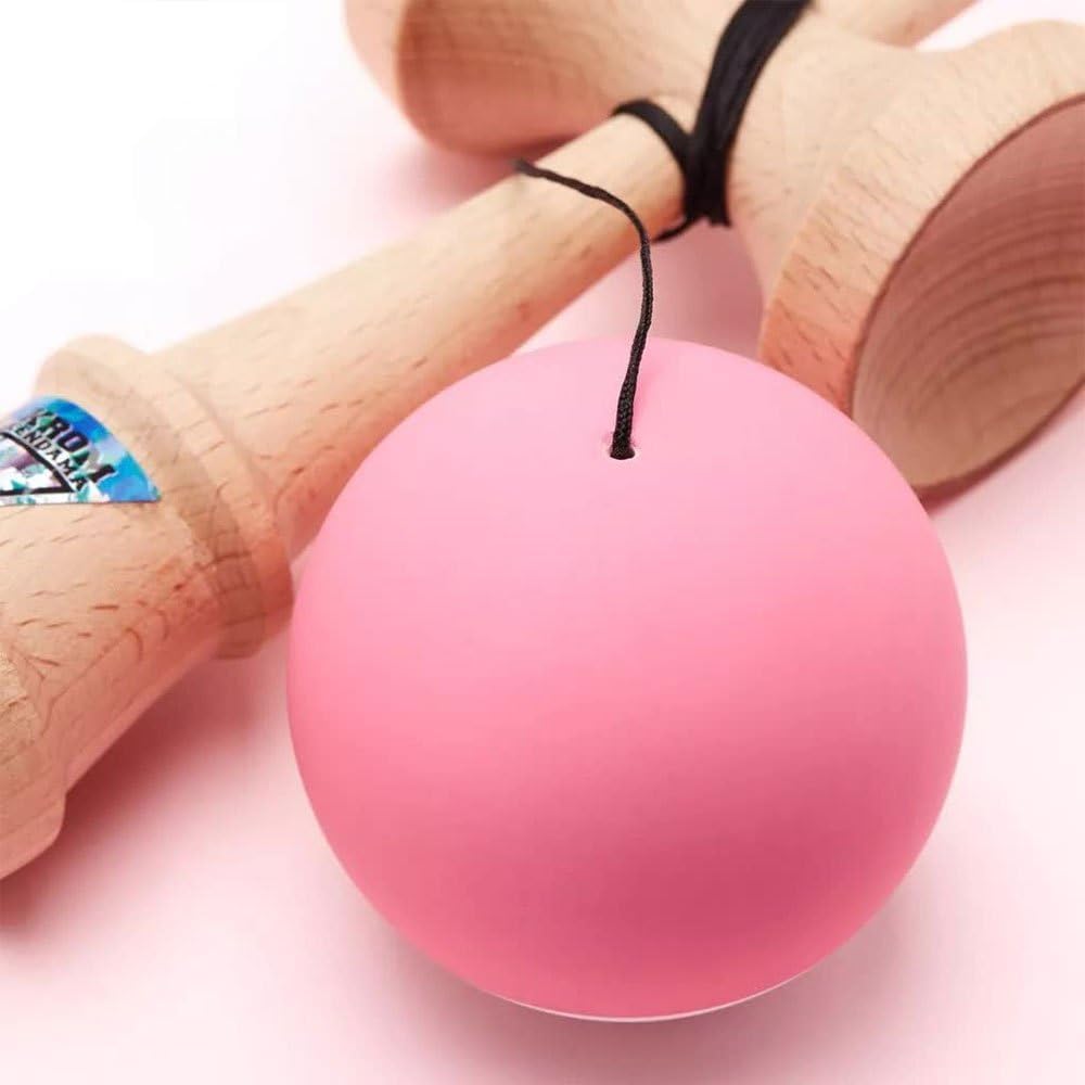 KROM - Kendama Toy POP Pink - High Wood Quality - Extra Strong - for Beginner and Pro - Gift Pack : Extra String + Stickers