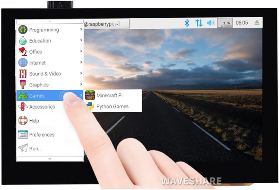 Waveshare 4.3 Inch HDMI Display Raspberry Pi Screen Touchscreen 800×480 Capacitive LCD Monitor for Raspberry Pi 4B+ 4B 3B+ 3B 2B+ Zero W Jetson Nano Windows 11 10 8.1 8 7