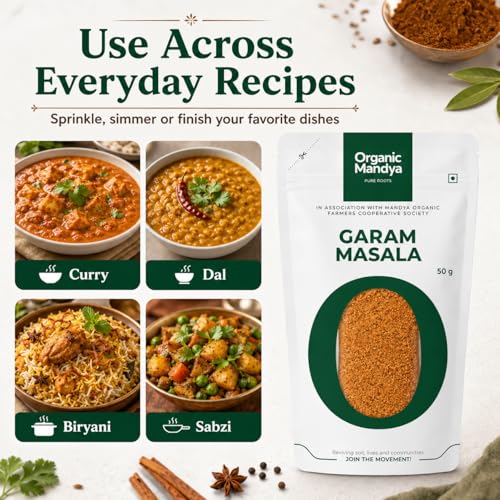 Image of Garam Masala Powder 50g - Aromatic Indian Spice Blend | Fresh Masala for Curry, Dal & Biryani by Organic Mandya