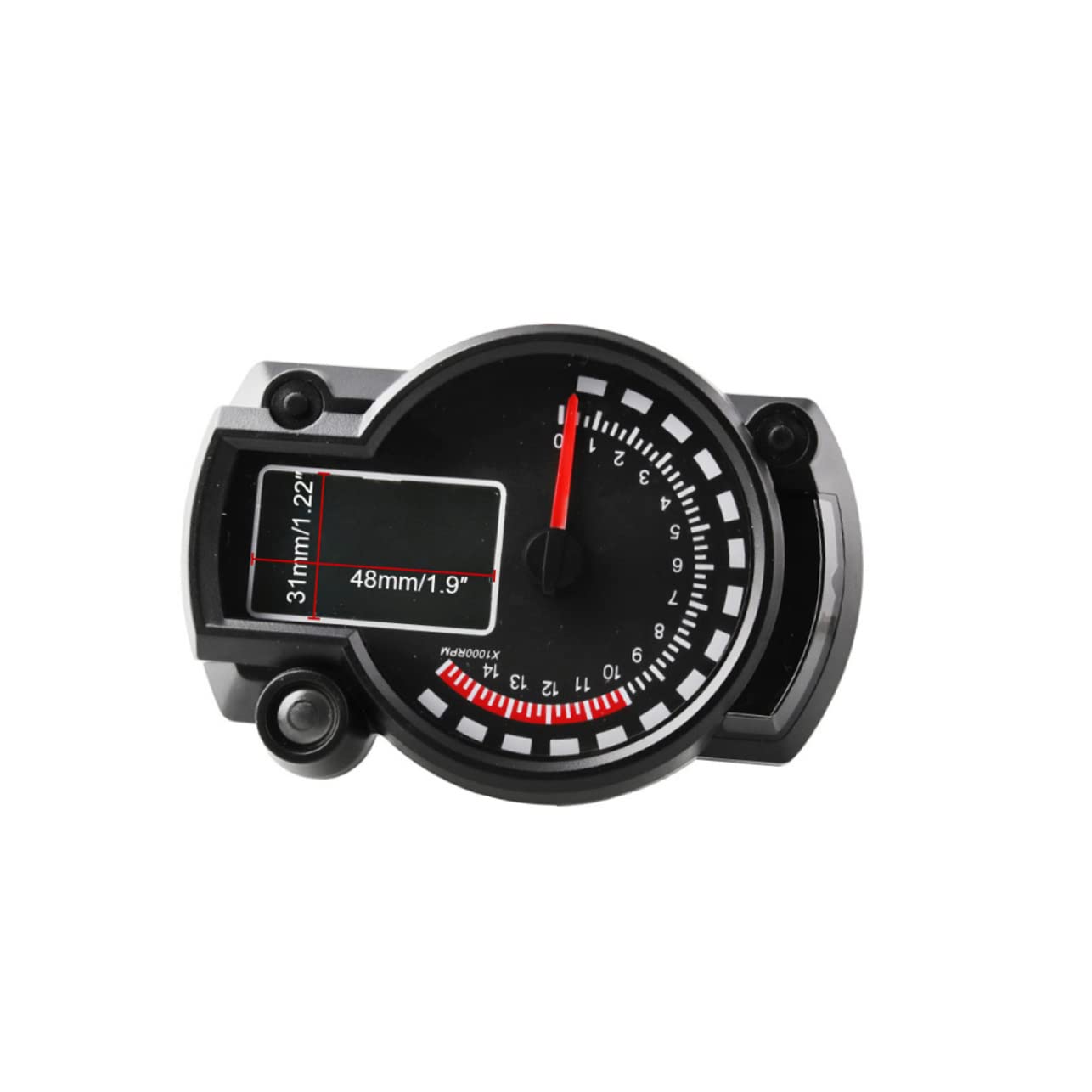 ABOOFAN Motorcycle Dashboard Gauge Digital Speedometer Tach Odometer Battery Voltage Indicator