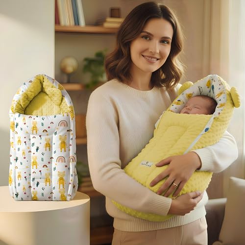 Image of StarAndDaisy 3 in 1 Baby Sleeping Bag /Baby Bedding Set for New Born, Baby Bed for New Born /Very Soft & Comfortable Sleeping Bag for Baby 0-12 Months /Foldable & Washable Cotton Design -Giraffe Print