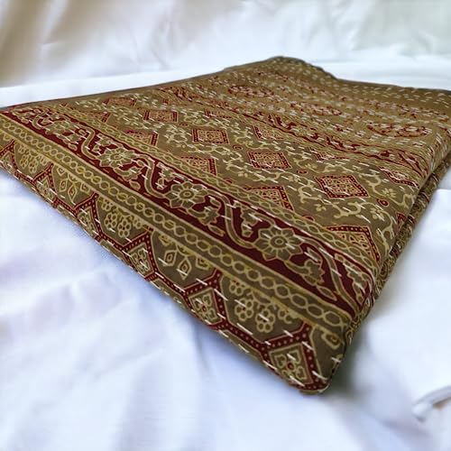 Sophia-Art Queen Size Hand Block Print Kantha Quilt 90X108 Inch Ajrakh Kantha Bedspread Vegetable Dye Kantha Blanket Indigo Print Ajrakh Kantha Quilt (Light Grey) #TOP6
