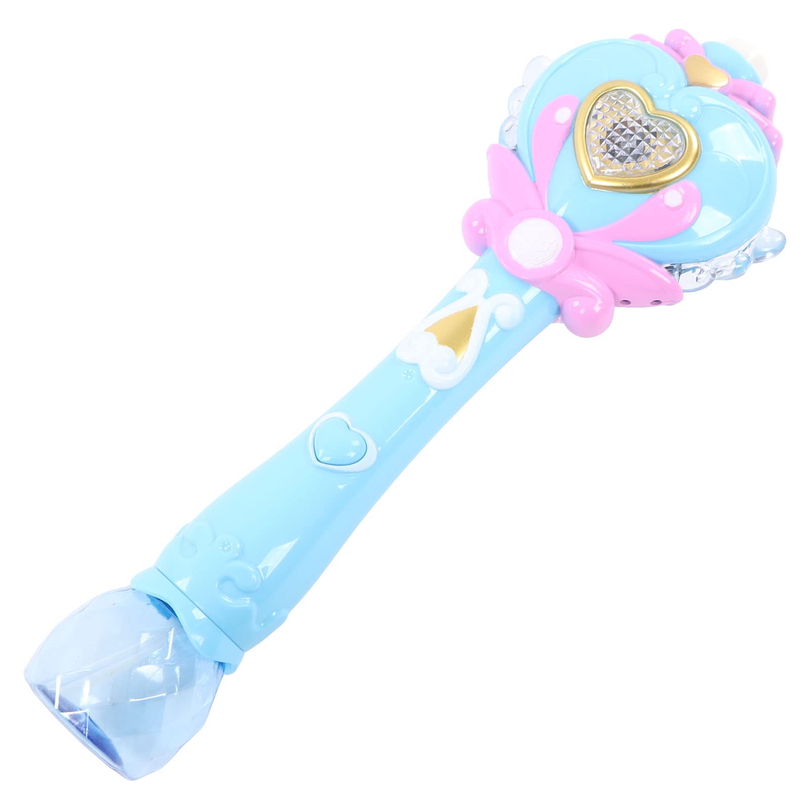 Kids Bubble Blower Wand, Automatic Multifunction Light Up Bubble Blower Toy Beautiful Interesting Leakproof Bubble Bottle with Music for Playing for Children (Blue)