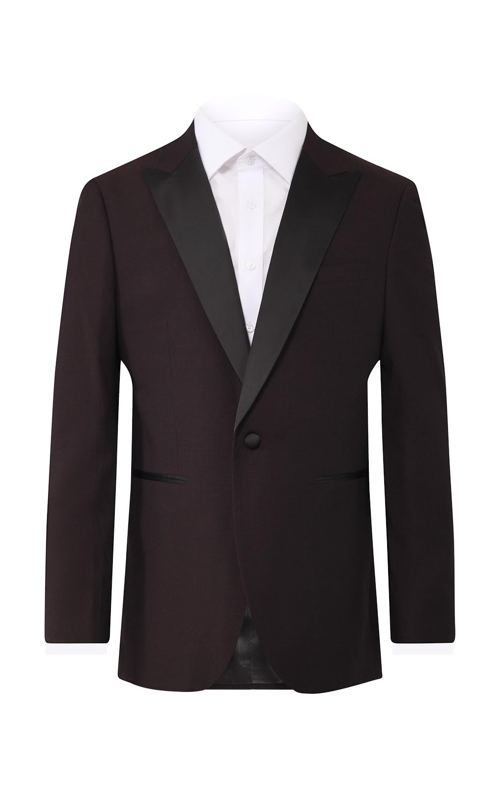 Dobell Mens Burgundy Tuxedo Dinner Jacket Regular Fit Peak Lapel-56L