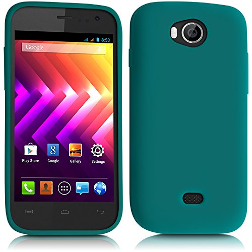 Seluxion - Housse Etui Coque en Silicone Turquoise foncé pour Wiko Iggy + Film de Protection