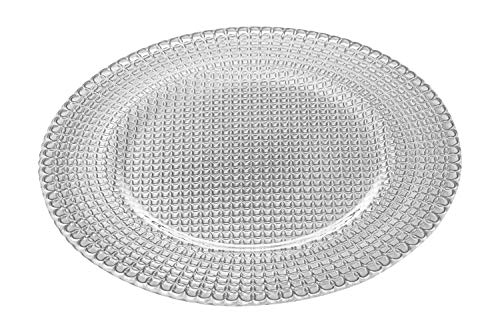 Platos de vidrio cargo set 6 12.5" diámetro plateado miniatura 1