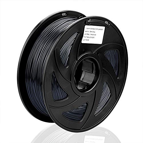 S SIENOC 1,75 mm 3D Printer imprimeur TPU Filament 1KG Bobine de fil plastique (TPU Gris Foncé)