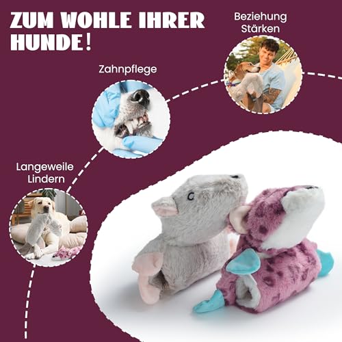 Nocciola 2 Pack Knister-, Quietsch- Hundespielzeuge ohne Füllung, aus Weichem und Unzerstörlichem Stoff, für Wasserflaschen, Extra Lange, Plüsch-Kauspielzeuge für Kleine, Mittelgroße und Große Hunde