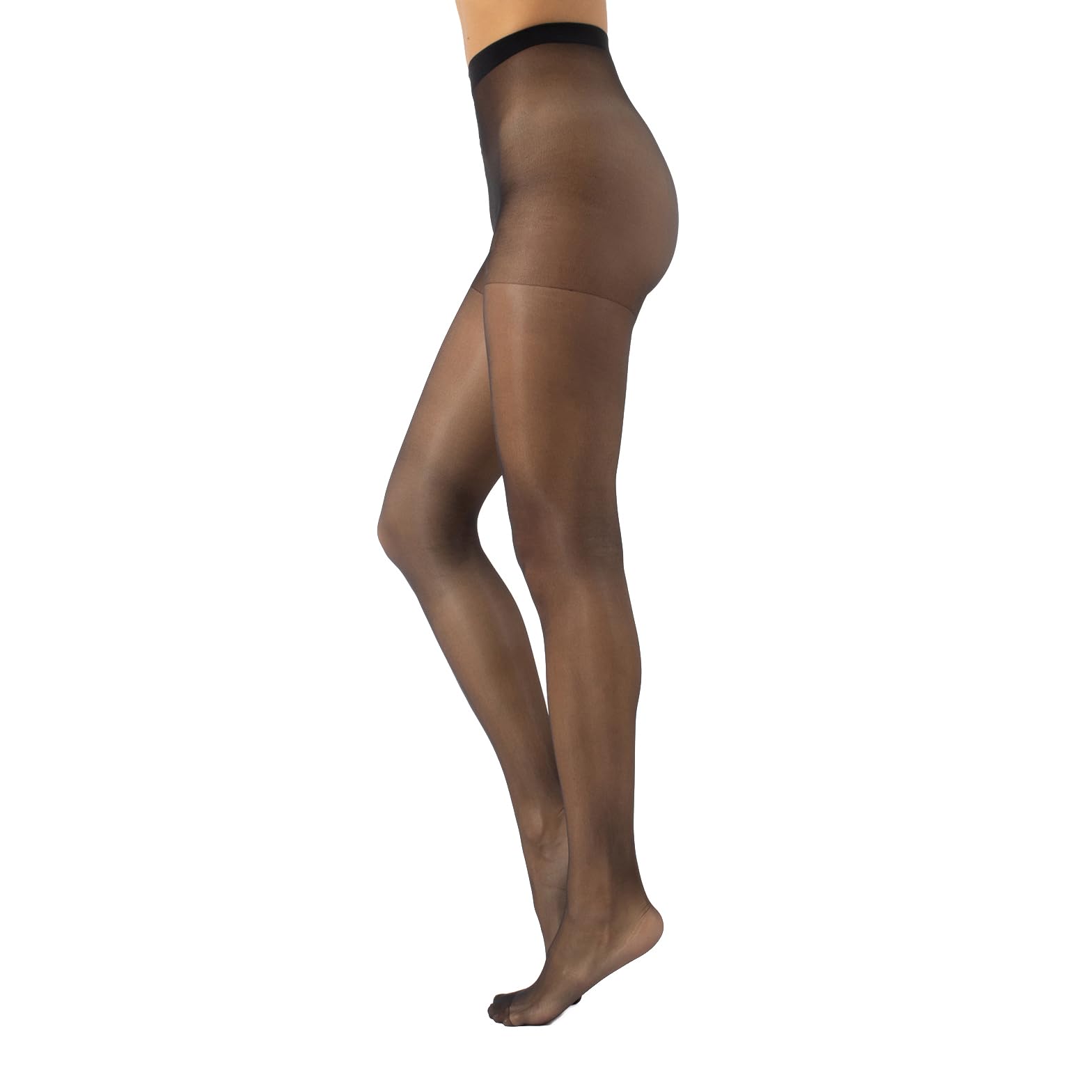 CALZITALY Sheer Summer Tights | Refreshing and Invisible Pantyhose | Skin, Black | S, M, L, XL | 7 DEN | Made in Italy (S, Black)