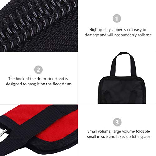 ARTIBETTER Saco de Baqueta Saco de Martelo de Percussão Com Acessórios de Instrumentos de Gancho de