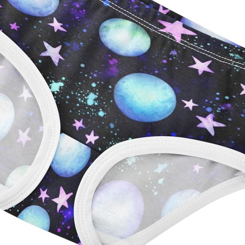 Joisal Cotton Toddler Underwear Floral Watercolor Planets Cute Panties Girl Funny Briefs Girls Undies 2t4