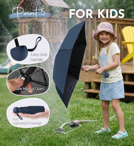 Image of LILAC Mini Travel Umbrella for Rain - 43 inch Large Coverage Small Compact Umbrella, Reinforced Strong Frame, Lightweight Portable Parasol with UPF 100+ UV Protection, Gifts for Adults, Seniors & Students